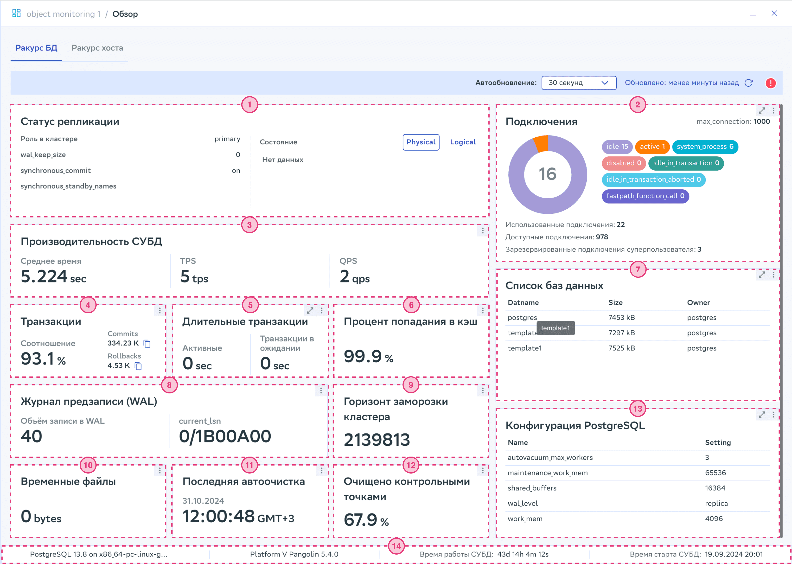 Скриншот обзорной панели