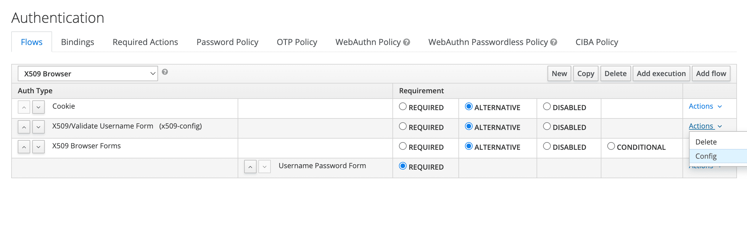 Скриншот конфигурация шага аутентификации