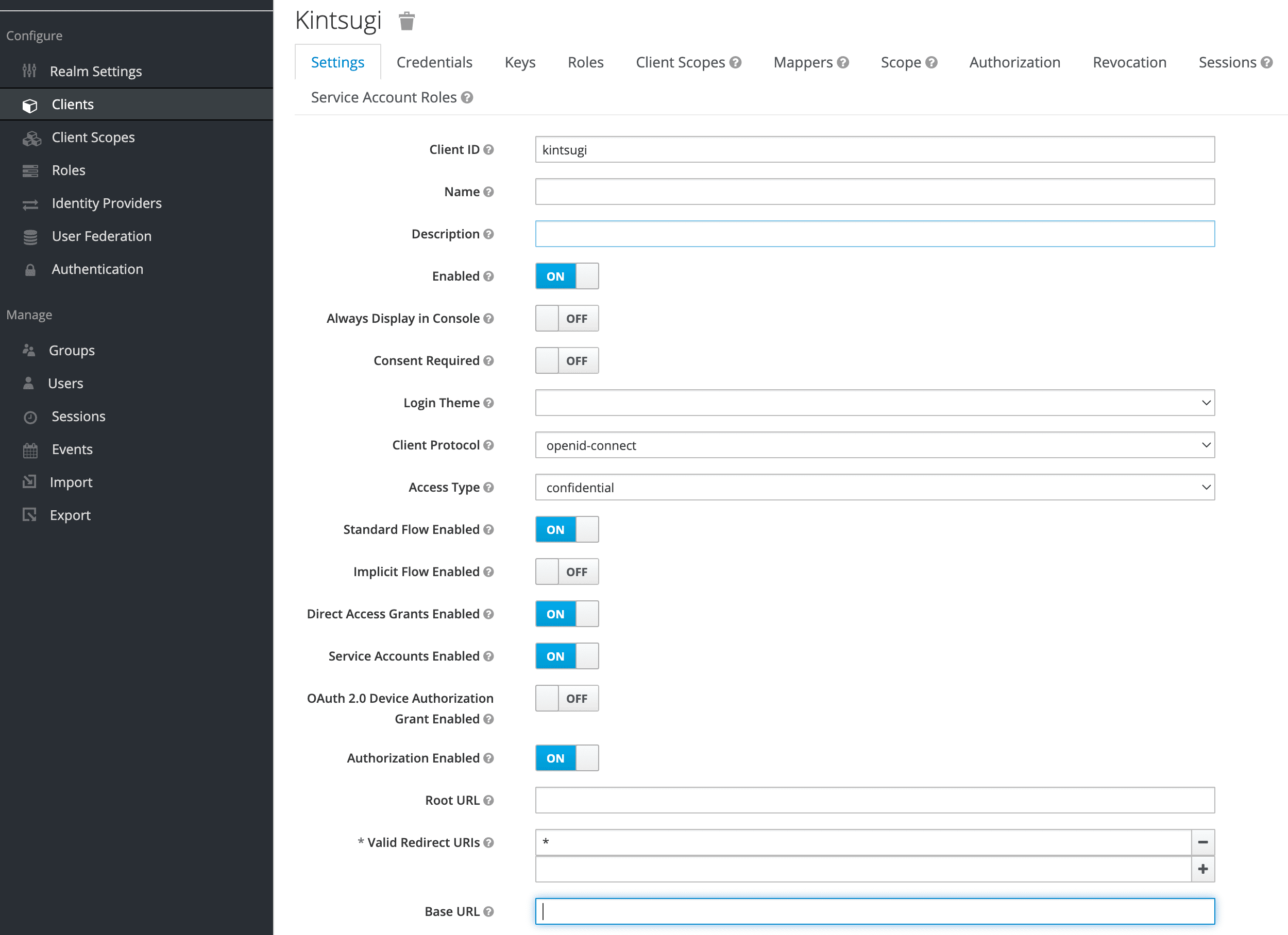 client configuration