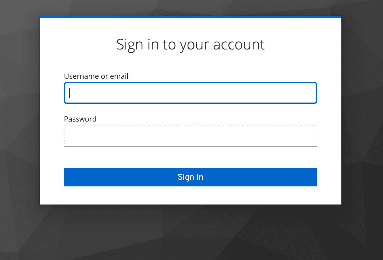 Окно аутентификации