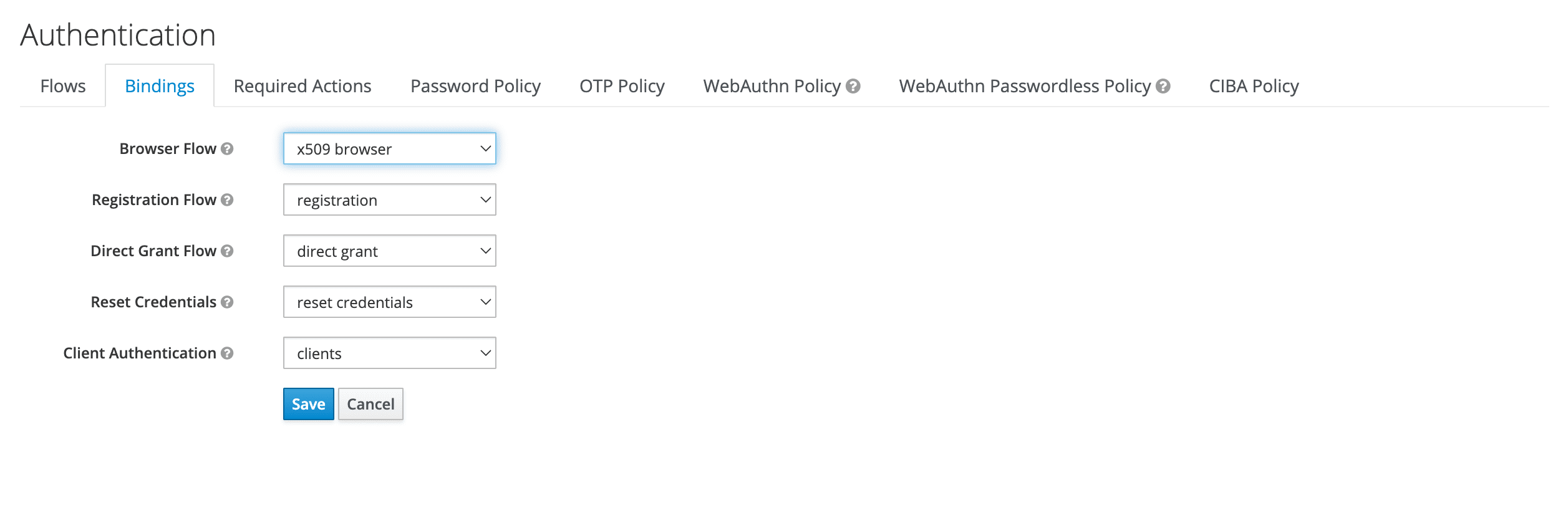 Скриншот конфигурация Bindings