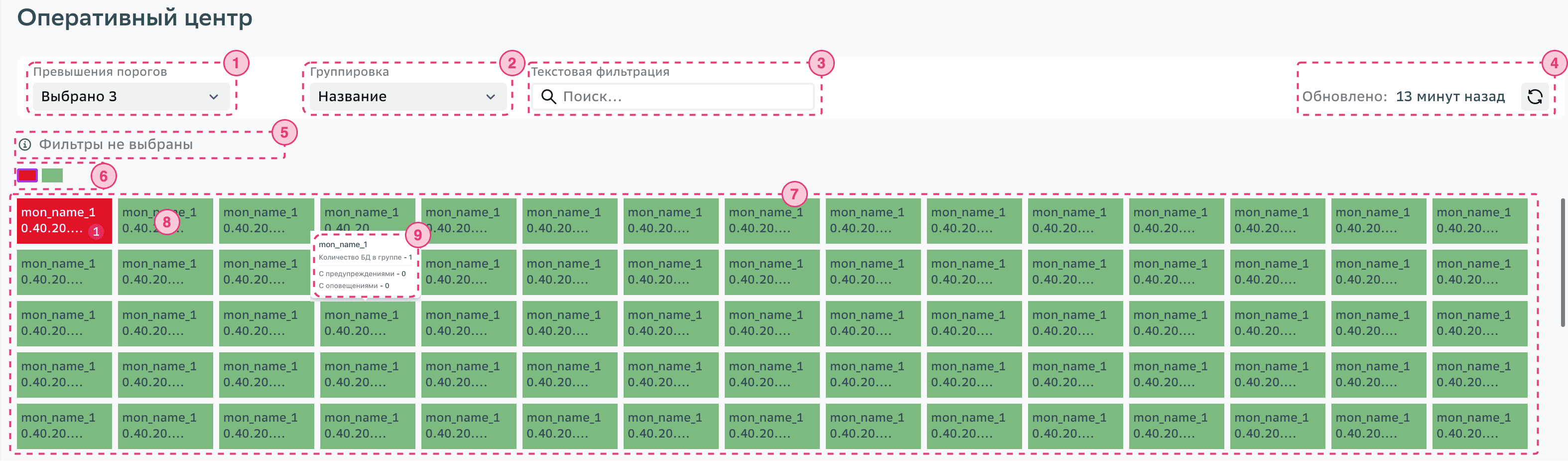 Скриншот окна "Тепловая карта"
