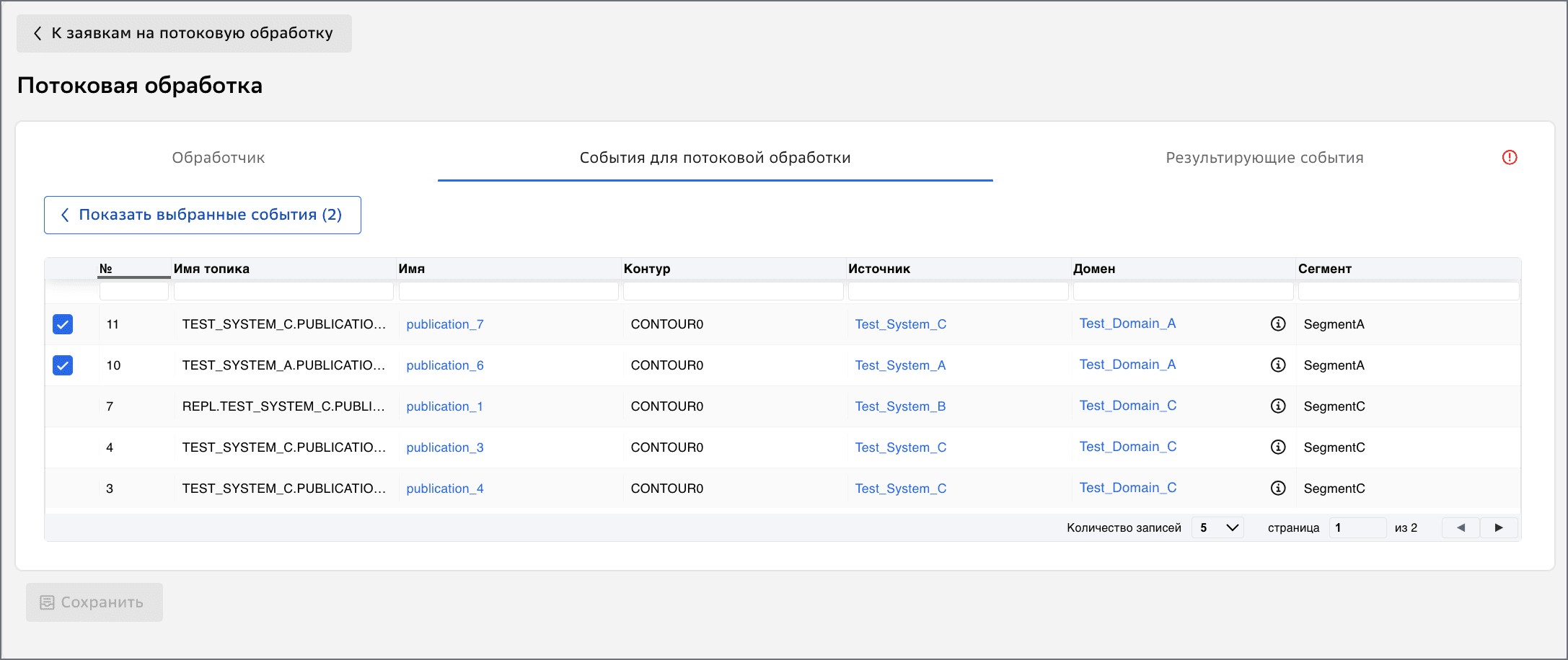 Transformation Parameters