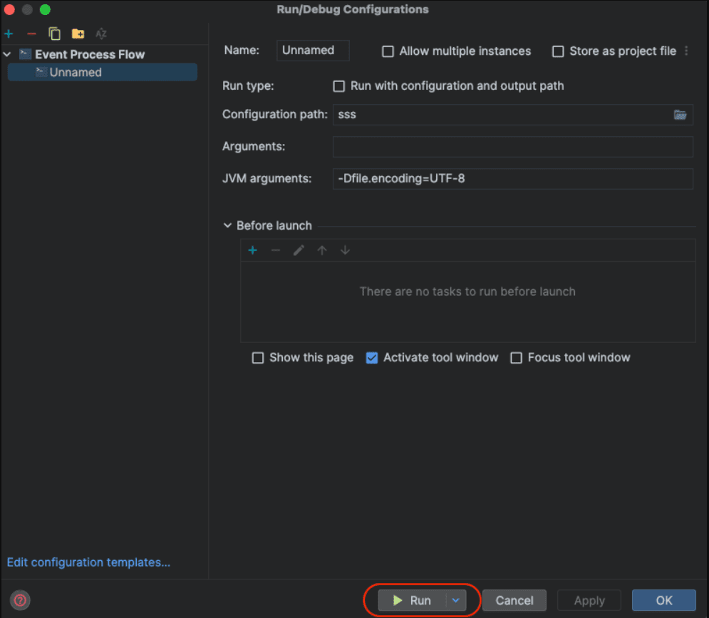 Edit configuration