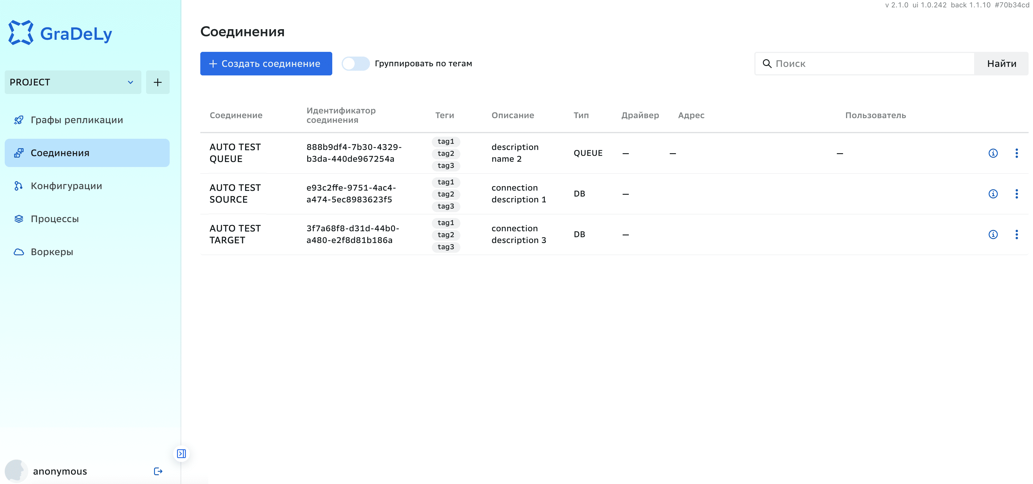 Соединения, Просмотр