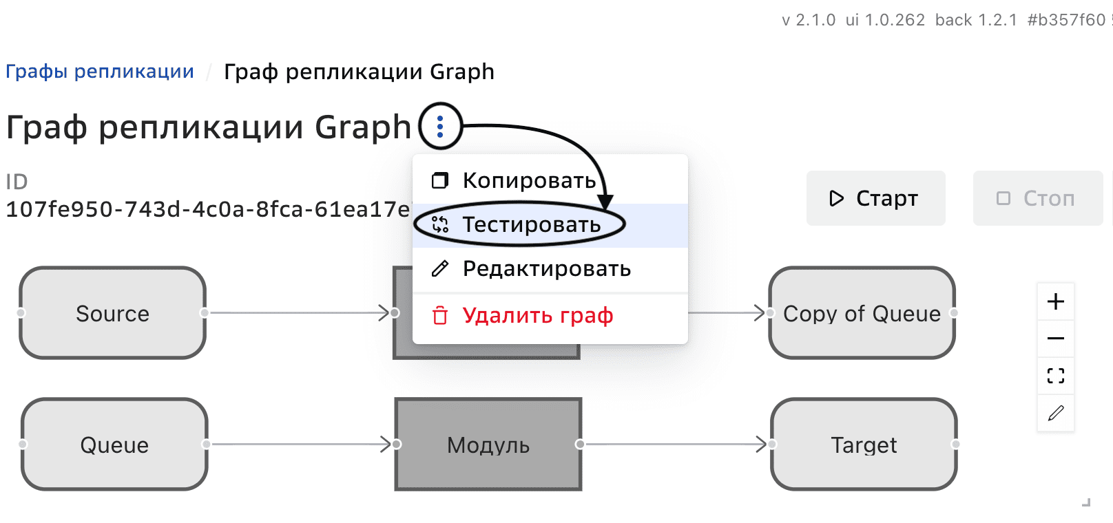 Графы репликации, Валидация графа