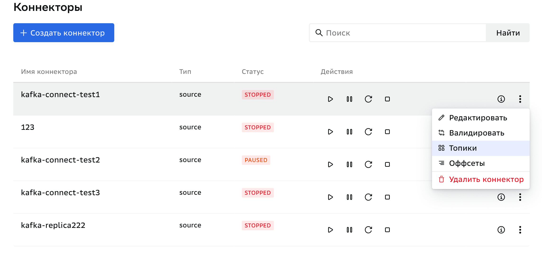 Коннектор, топики