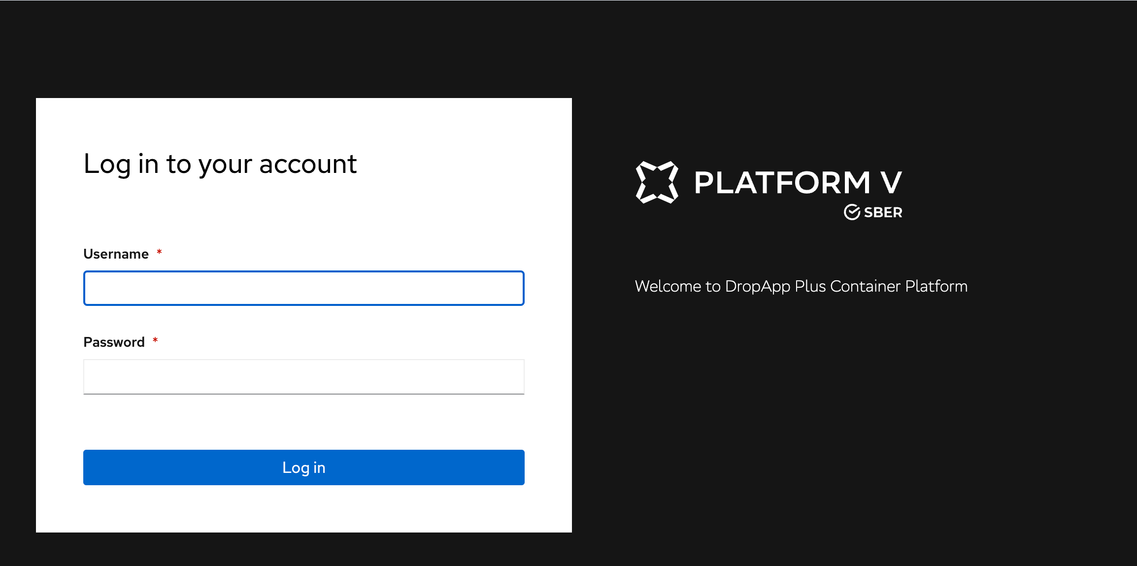 Форма доступа в OKD Console