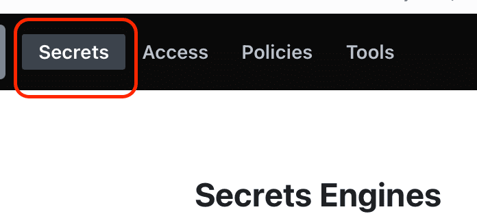 Вкладка Secrets