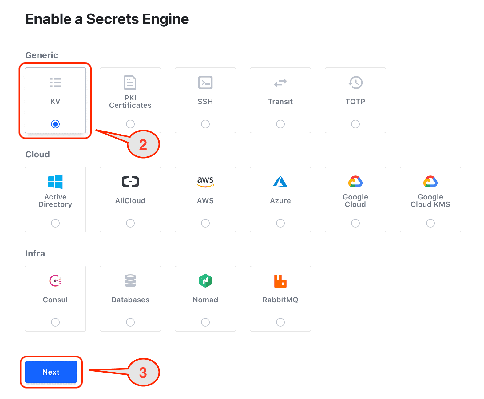 Enable secret engine