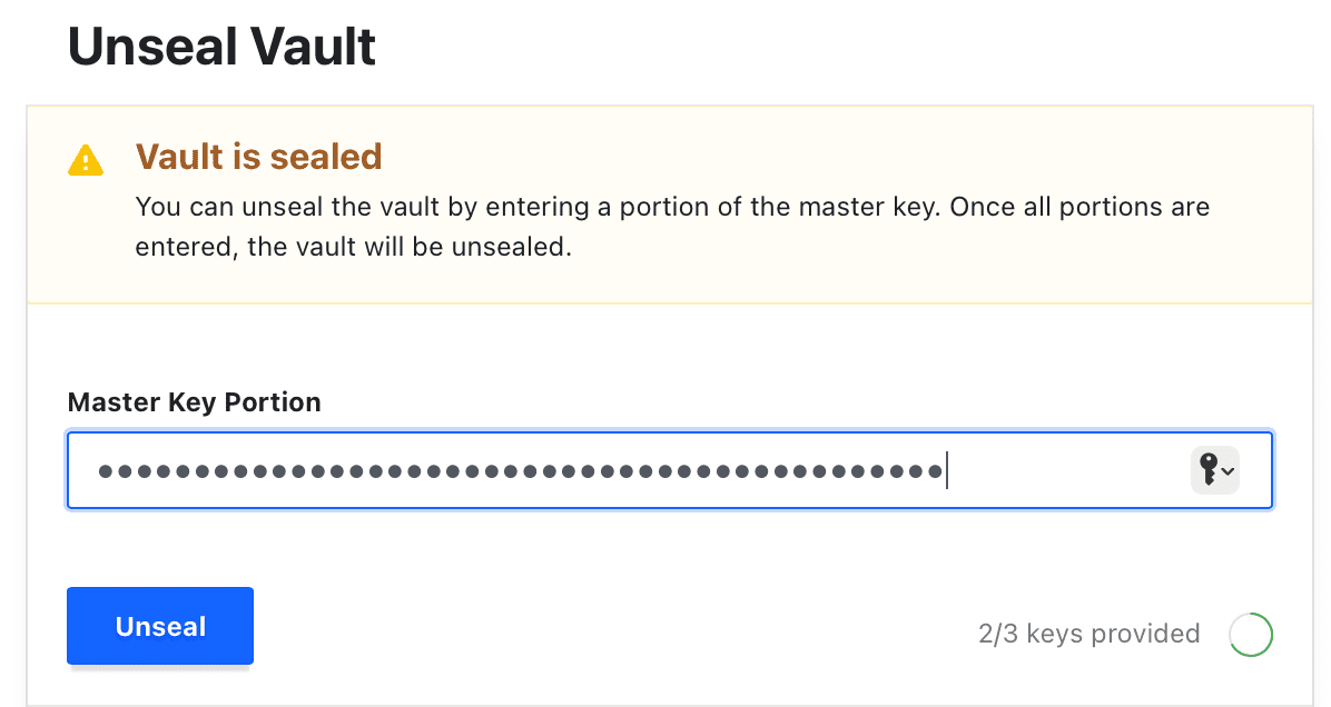 Unseal keys