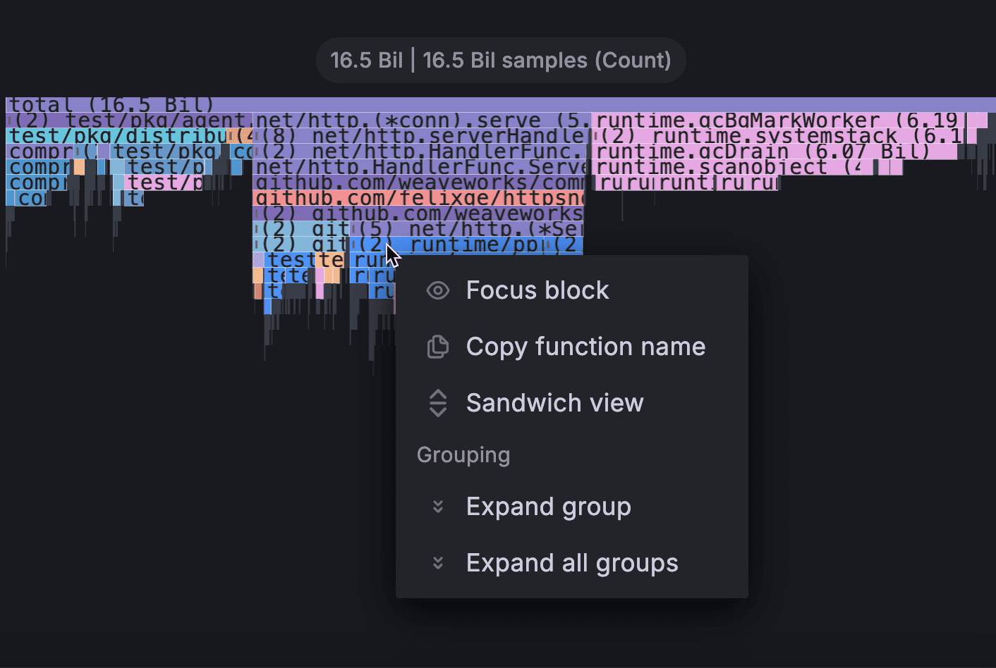 flame-graph-menu