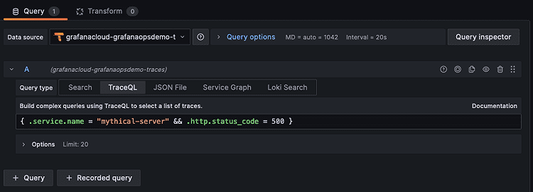 traces-dynamic-query