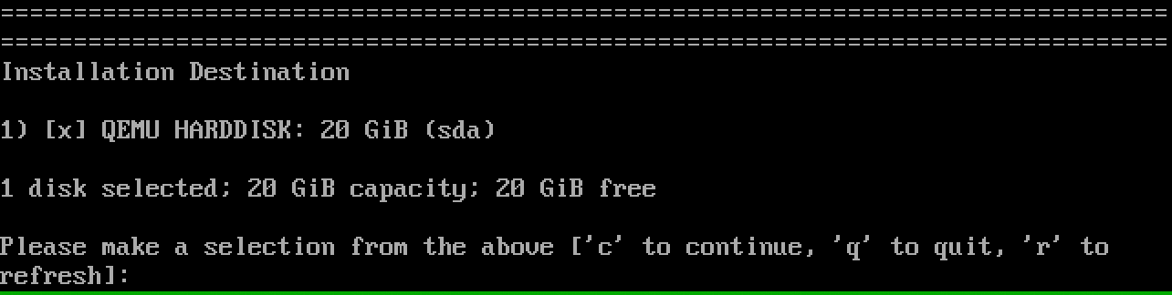 Меню выбора диска