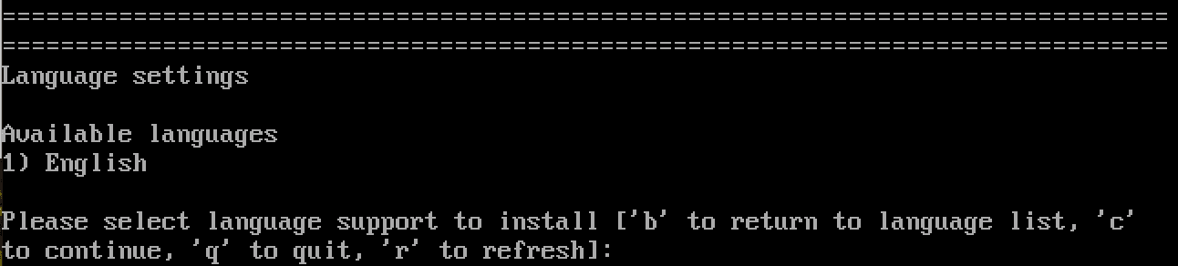 Меню выбора языка