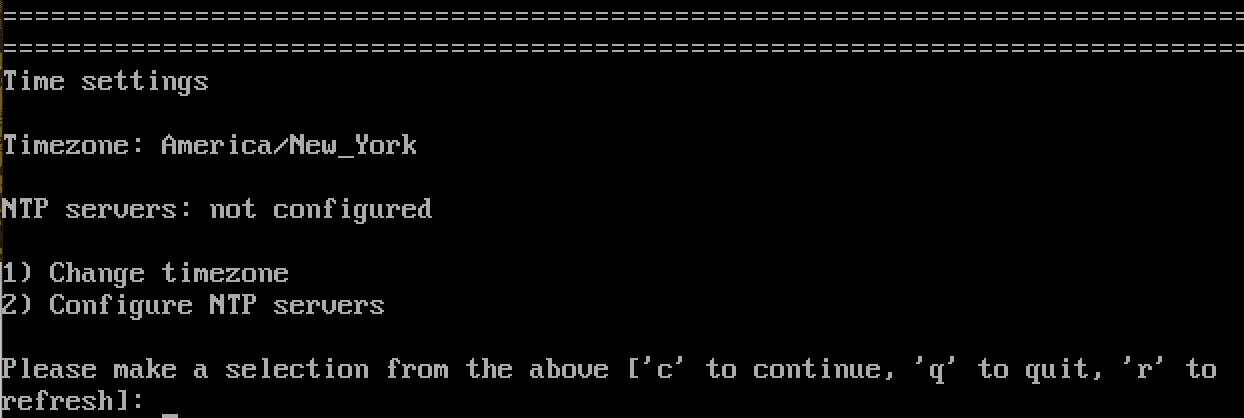 Меню установок времени