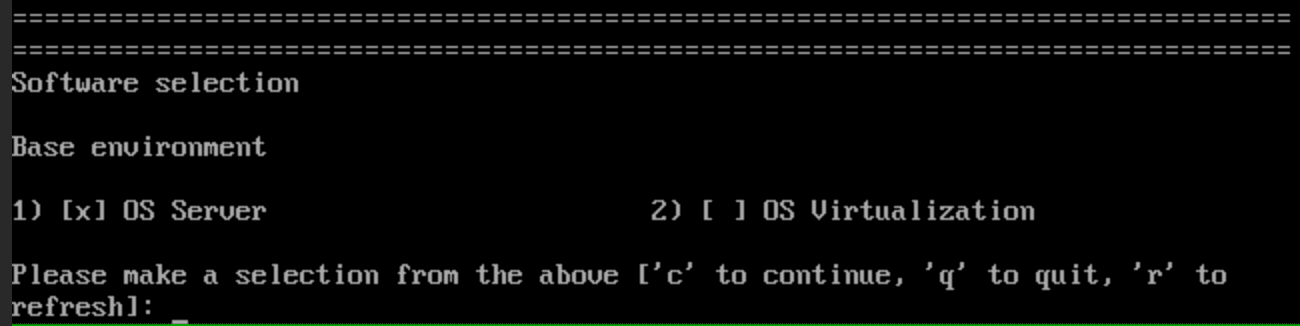 Меню выбора базового окружения