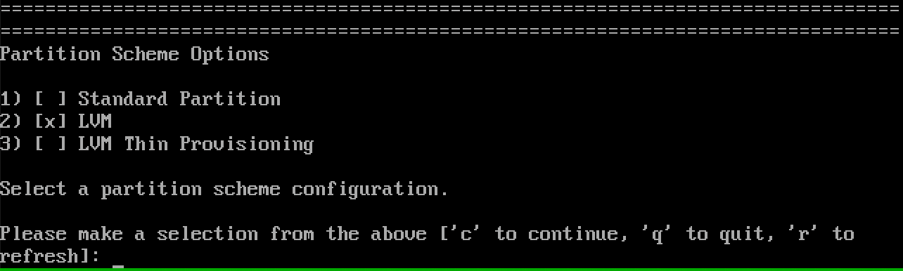 Выбор способа управления логическими томами