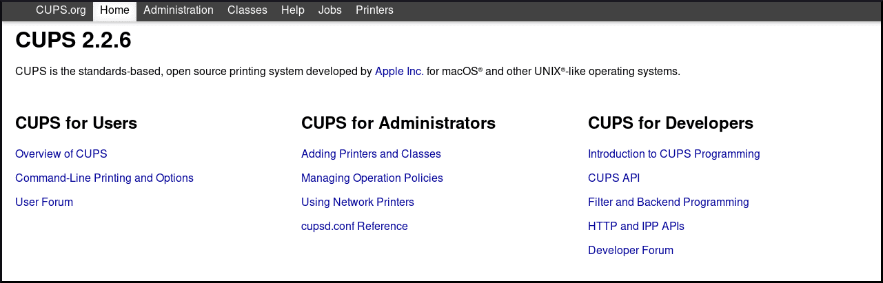 Введение в пользовательский интерфейс cups