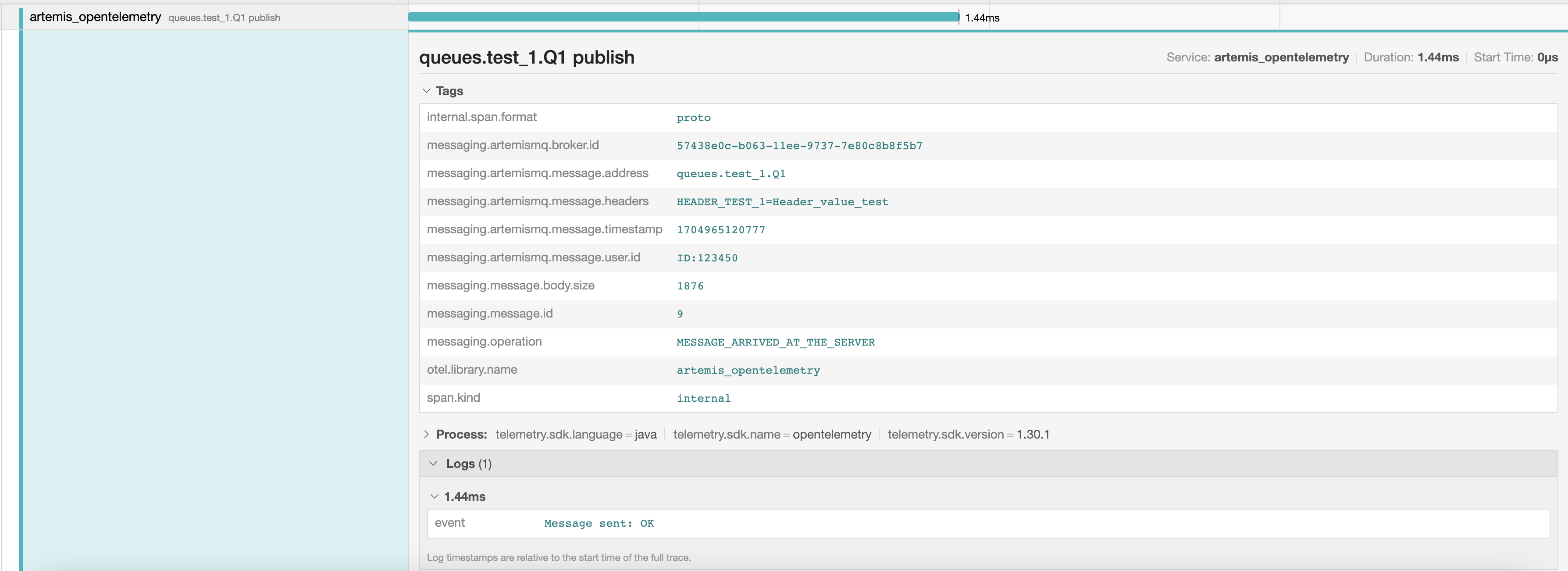 Пример спана