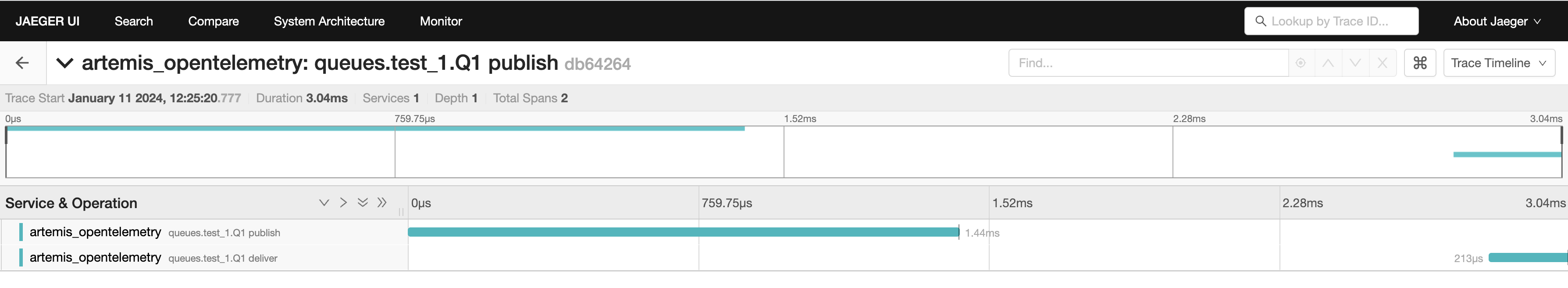 Пример трейса